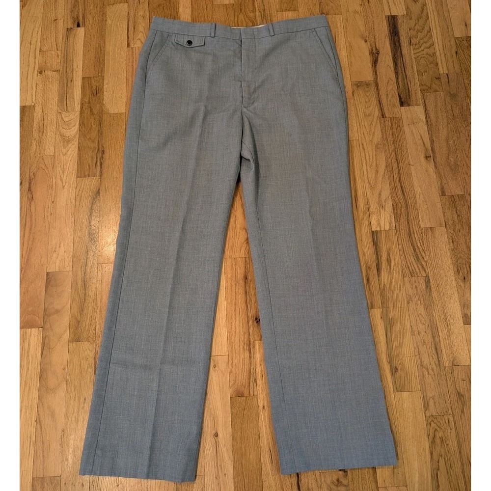 Vintage 70s Farrah Men's Pants Slacks Trousers Blue Flat Front 36x31" Easy Care